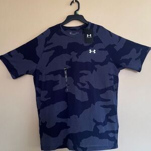 Under Armour Velocity Jacquard Men's Blue Camo Tee NWT